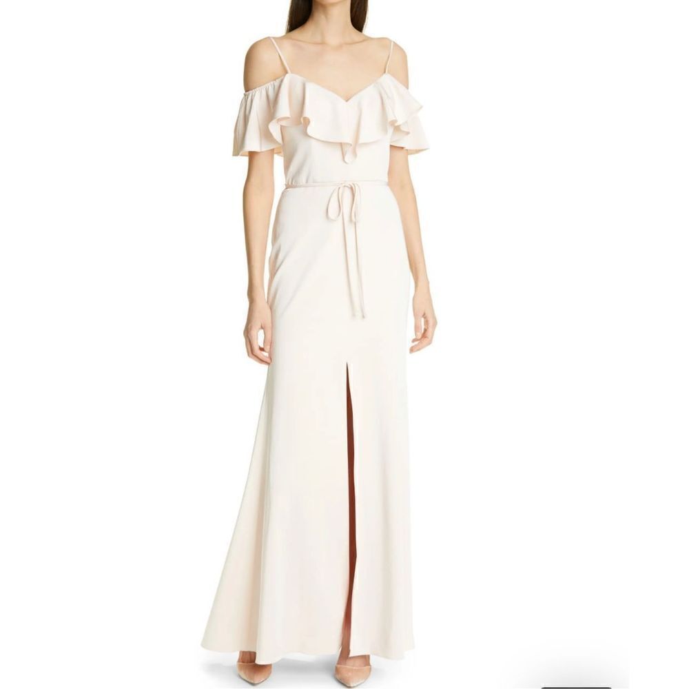 Marchesa Notte Shoulder Ruffle Gown Woman Formal Gown Dress